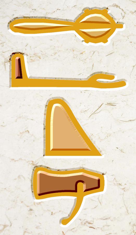 Xaq - shave hieroglyphs engraved